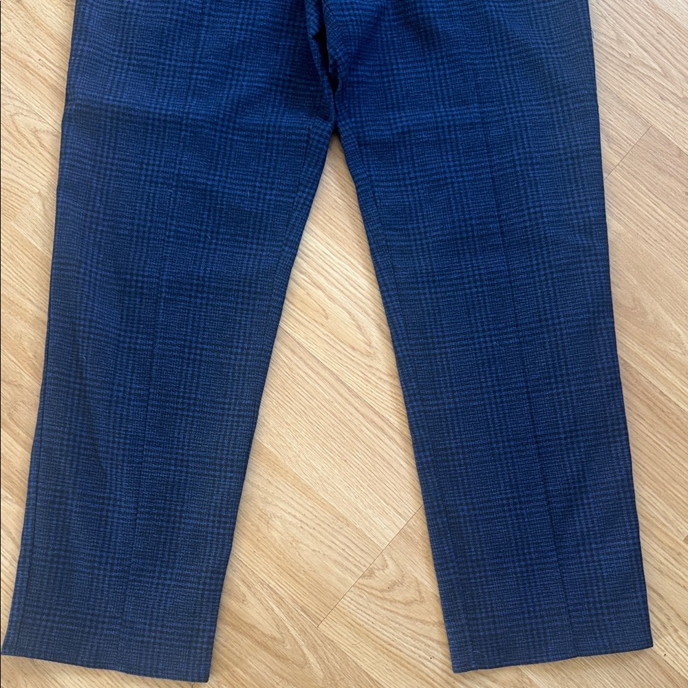 Lovers + Friends Navy Plaid Blue Black Pants Trousers High Waist Small - Picture 3 of 10